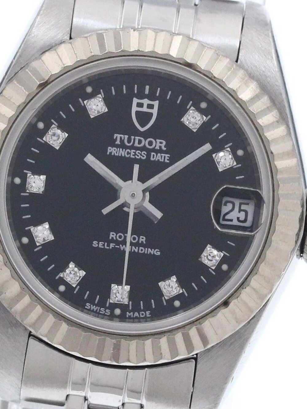 TUDOR Princess Date 92514 WG bezel 10P diamond Automatic Ladies Watch_956982